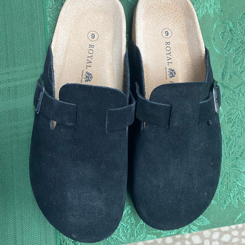 Royal Class Black Suede Men's Clogs